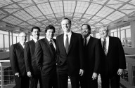 Apple's executive management team (from left to right): Kevin Sullivan, senior vice president of human resources; Joseph Graziano, executive vice president and chief financial officer; Michael Spindler, president and chief operating officer; John Sculley, chairman of the board and chief executive officer; David Nagel, senior vice president of the advanced technology group; and Albert Eisenstat, executive vice president and secretary, in the Apple Research and Development Center in Cupertino California., Apple's executive management team (from left to right): Kevin Sullivan, senior vice president of human resources; Joseph Graziano, executive vice president and chief financial officer; Michael Spindler, president and chief operating officer; John Sculley, chairman of the board and chief executive officer; David Nagel, senior vice president of the advanced technology group; and Albert Eisenstat, executive vice president and secretary, in the Apple Research and Development Center in Cupertino California.